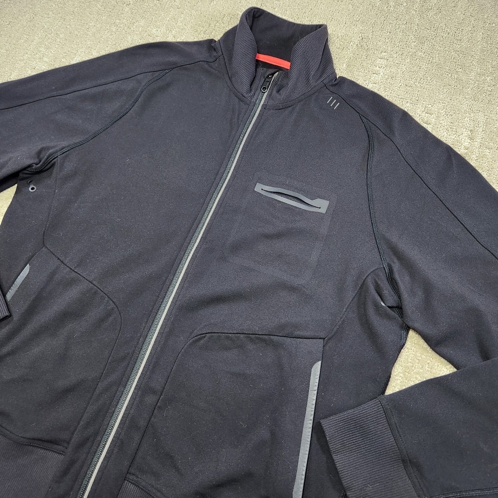 Lululemon Training Jacket Mens Medium Black Track Full Zip Athleisure Stretch